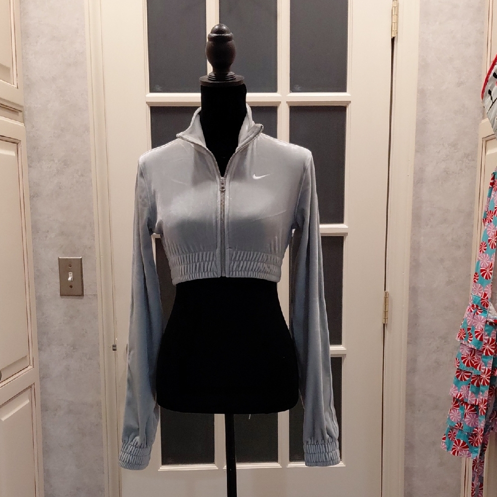 "Nike" NWT, Sz. XS,Jade Green, Full Zip, Velour Cropped Jacket. Brand New!...